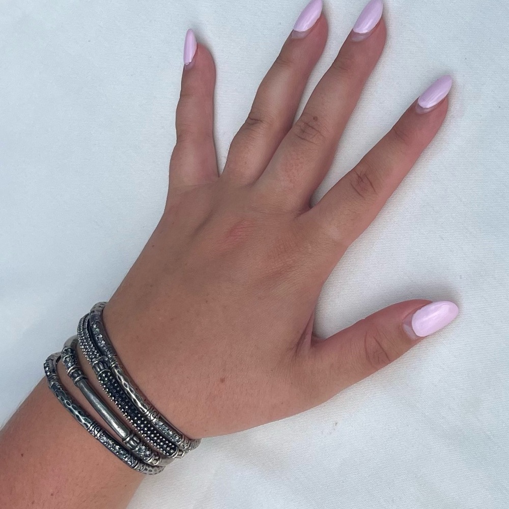 Elegant Silver Bangle Set
